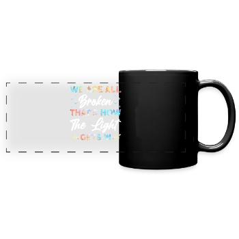 Lustiger Buntglas-künstler - Panorama-Tasse farbig - Schwarz - Vorne