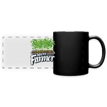 Microgreen Agriculture Gardening - Full Colour Panoramic Mug - black - Front