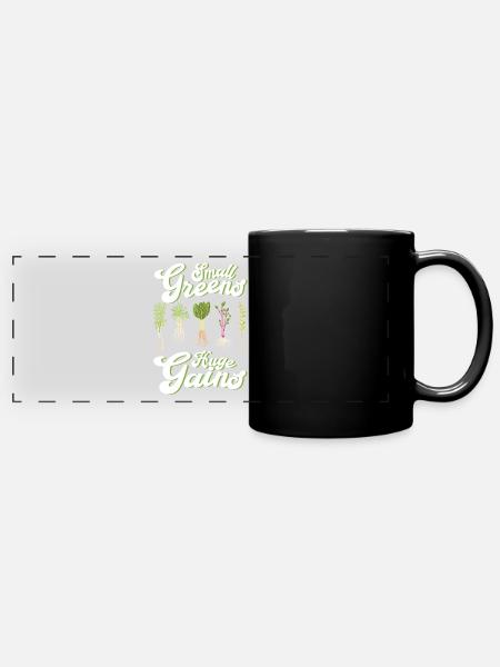 Microgreen Agriculture Gartenarbeit - Panorama-Tasse farbig - Schwarz