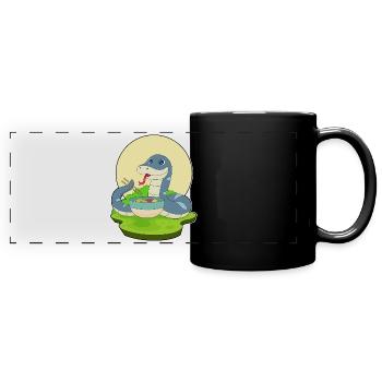 Cuisinière serpent cuisine de ramen - Mug panoramique uni - noir - Devant