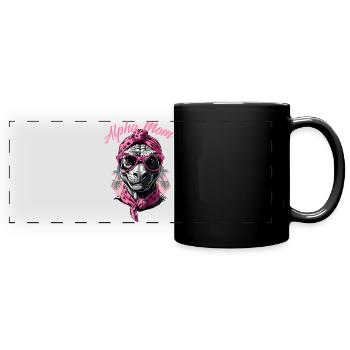 Maman alpha Drôle Dinosaure Iconique Maman - Mug panoramique uni - noir - Devant