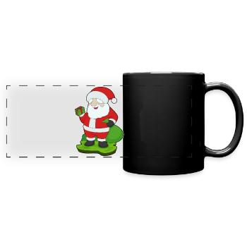 Forfait Noël Père Noël - Mug panoramique uni - noir - Devant