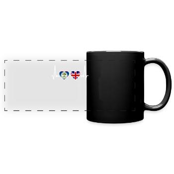 Belize UK Herzschlag Britisch Belizische Flagge - Panorama-Tasse farbig - Schwarz - Vorne