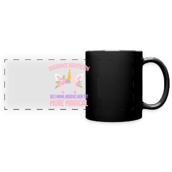 Agent d’assuranceicorne comme un agent d’assurance normal - Mug panoramique uni - noir - Devant