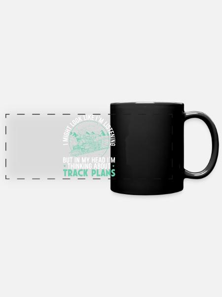 Modelleisenbahn - Panorama-Tasse farbig - Schwarz