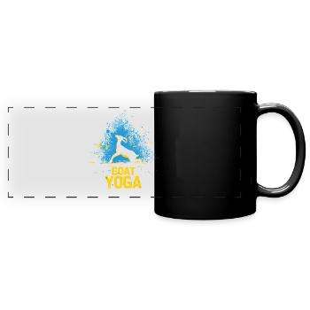 Ziegen-yoga-meditation, Yoga-kurs, Yoga - Panorama-Tasse farbig - Schwarz - Vorne