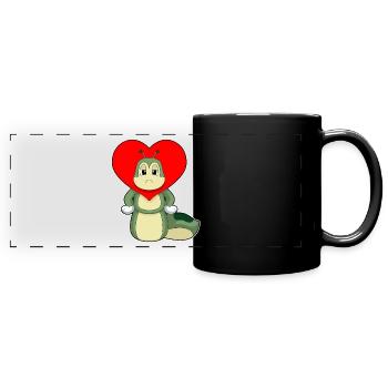Cœur de chenille - Mug panoramique uni - noir - Devant