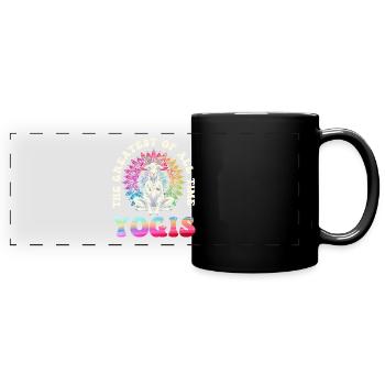 Ziegen-yoga-meditation, Yoga-kurs, Yoga - Panorama-Tasse farbig - Schwarz - Vorne