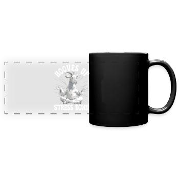Ziegen-yoga-meditation, Yoga-kurs, Yoga - Panorama-Tasse farbig - Schwarz - Vorne