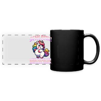 Slim & self-confident: Ironic statement - Full Colour Panoramic Mug - black - Front