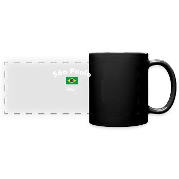 São Paulo Brazil Brazil Brazilian Flag - Full Colour Panoramic Mug - black - Front