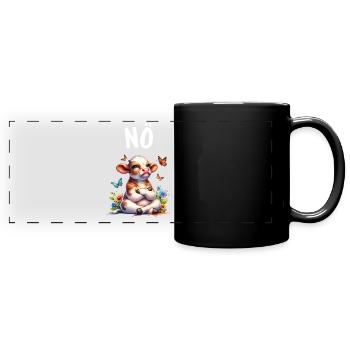 Cow Saying Nope for Boys and Girls - Full Colour Panoramic Mug - black - Front