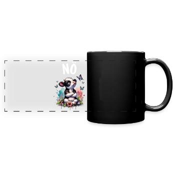 Cow Saying Nope for Boys and Girls - Full Colour Panoramic Mug - black - Front