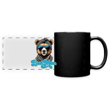 Beste Mama Lustiger Mama Bär Mutter Bärin Design - Panorama-Tasse farbig - Schwarz - Vorne