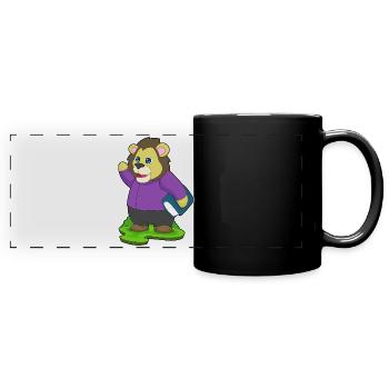 Lion Book - Full Colour Panoramic Mug - black - Front