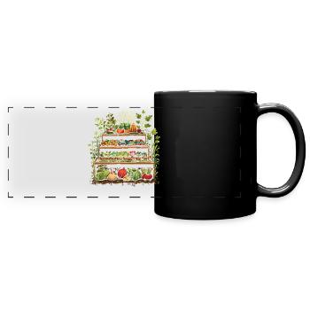 Permakultur Lebensmittel Compost - Panorama-Tasse farbig - Schwarz - Vorne
