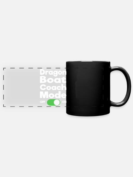 Lustiges Drachenboot-paddel - Panorama-Tasse farbig - Schwarz
