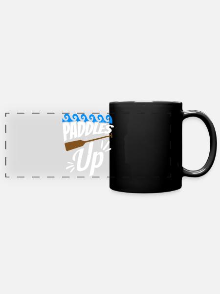 Lustiges Drachenboot-paddel - Panorama-Tasse farbig - Schwarz