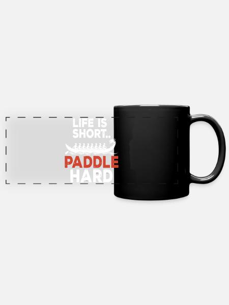 Lustiges Drachenboot-paddel - Panorama-Tasse farbig - Schwarz