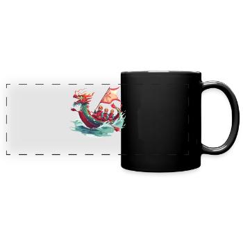 Funny Dragon Boat Paddle - Full Colour Panoramic Mug - black - Front