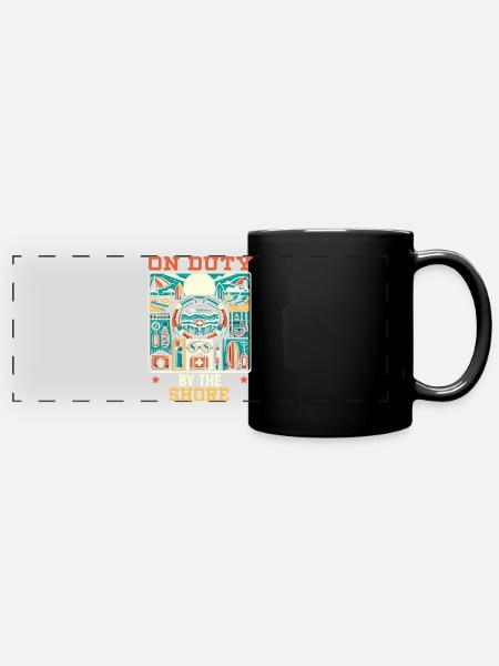 Rettungsschwimmer-lebensretter-beruf Am Strand - Panorama-Tasse farbig - Schwarz