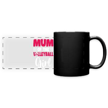 Maman de la fête familiale de volley-ball de la fille d’anniversaire - Mug panoramique uni - noir - Devant