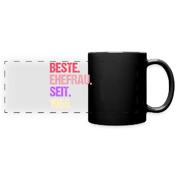 Valentinstag Beste Ehefrau Seit 1966 - Panorama-Tasse farbig - Schwarz - Vorne