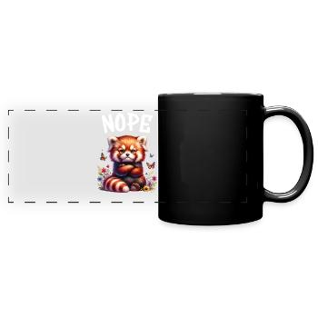 Red Panda Funny Saying Nope Fire Fox - Full Colour Panoramic Mug - black - Front