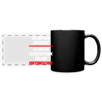 Ich Bin Kein Bierbauch Treibstofftank Partymaschin - Panorama-Tasse farbig - Schwarz - Vorne