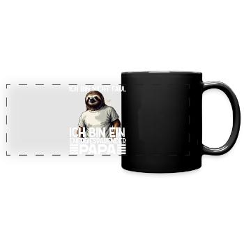 Drôle de papa paresseux Dicton humoristique - Mug panoramique uni - noir - Devant