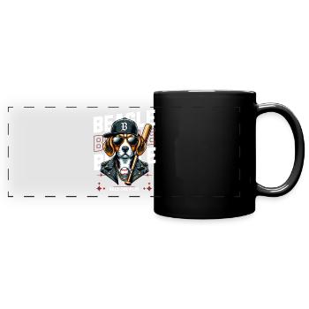 Fan of baseball, beagles and America - Full Colour Panoramic Mug - black - Front