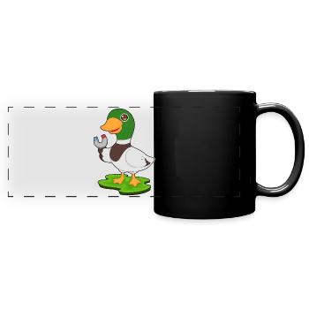 Ente Magnet - Panorama-Tasse farbig - Schwarz - Vorne
