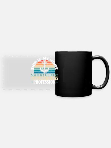 Seemann Schiffsberuf Seemann Seesegeln - Panorama-Tasse farbig - Schwarz
