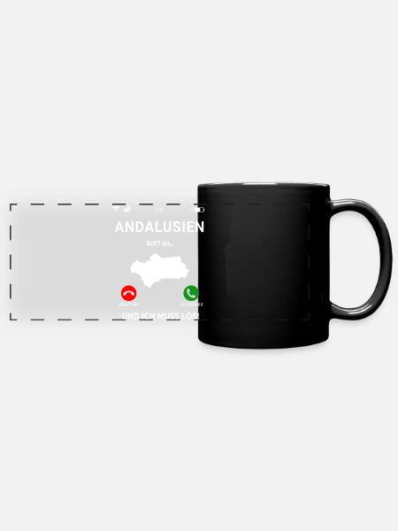 Andalusien Spanien Urlaub Idee - Panorama-Tasse farbig - Schwarz