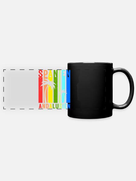 Andalusien Spanien Urlaub Idee - Panorama-Tasse farbig - Schwarz
