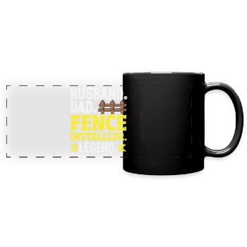 Funny Fence Builder Fence Installer - Full Colour Panoramic Mug - black - Front