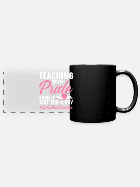 Coole Vertretungslehrer - Panorama-Tasse farbig - Schwarz