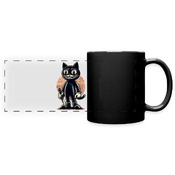 Chat effrayant Psycho Pet Décoration d’Halloween - Mug panoramique uni - noir - Devant