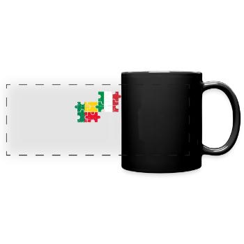Bénin Italie Vintage Drapeau Béninais - Mug panoramique uni - noir - Devant