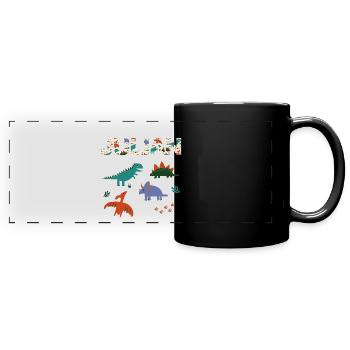 JULIAN - Beautiful boy name with dinosaur - Full Colour Panoramic Mug - black - Front