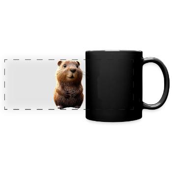 Biber Motiv Biberflüsterer Nagetiere Süßer Biber - Panorama-Tasse farbig - Schwarz - Vorne