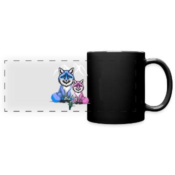 Fuchs Füchse Kind Kinder - Panorama-Tasse farbig - Schwarz - Vorne
