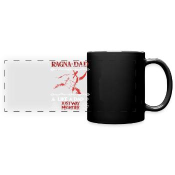RAGNA-DAD Guerrier Viking Rouge pour les Pères Forts - Mug panoramique uni - noir - Devant