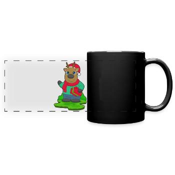 Forfait Noël renne - Mug panoramique uni - noir - Devant