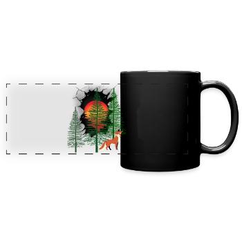 mystisch Wald Fuchs Füchse Märchen Kinder Kind - Panorama-Tasse farbig - Schwarz - Vorne
