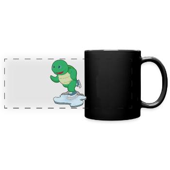Patins à glace tortue - Mug panoramique uni - noir - Devant