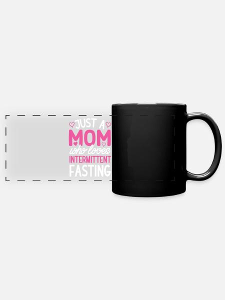 Intermittierendes Fasten Abnehmen - Panorama-Tasse farbig - Schwarz