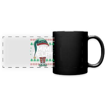 Mimi Elf Funny Christmas Family Outfit - Full Colour Panoramic Mug - black - Front