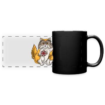 Persian Cat Poker Jetons de poker - Mug panoramique uni - noir - Devant