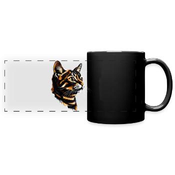 Bengal Katze Leopard Cat Leopardette Bengal Katzen - Panorama-Tasse farbig - Schwarz - Vorne